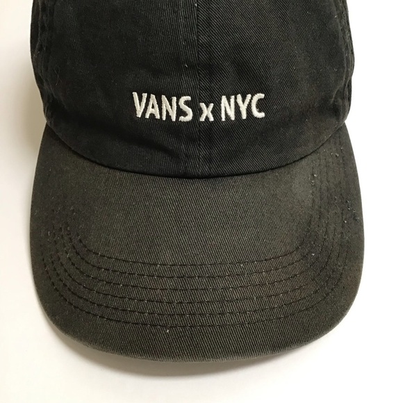 VANS Black Hat Vans x NYC Cap New York City Adjusts Skateboarder Cotton Canvas - Picture 1 of 12